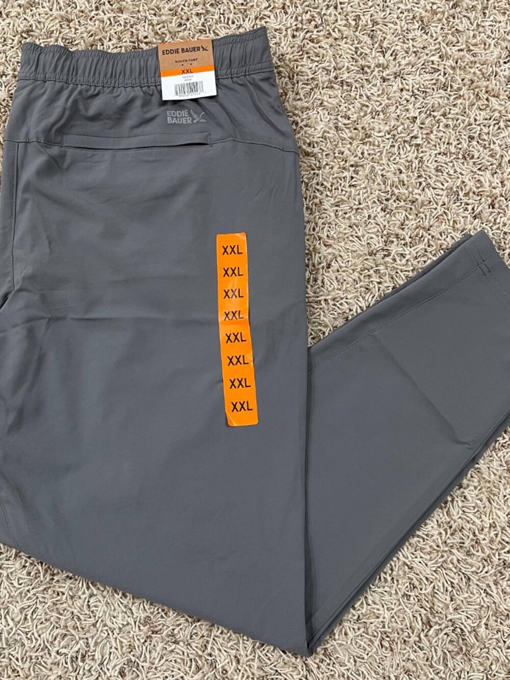 Eddie Bauer Men's Woven Pull-On Joggers Pants Gray, Size XXL (New)